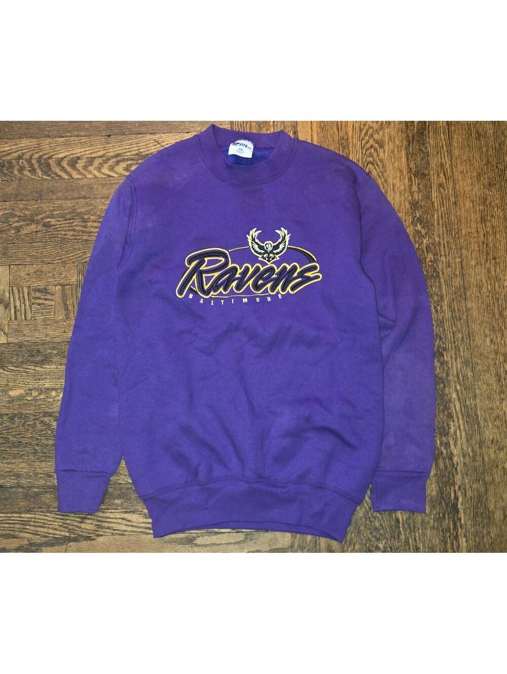 Vintage Baltimore Ravens Kids Sweatshirt Kids Large 14/16 Embroidered pro player